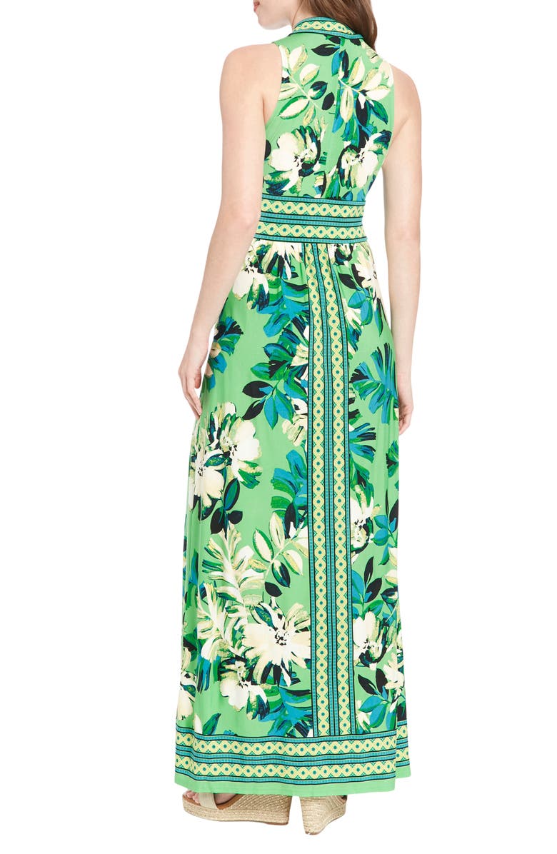 London Times Floral V-Neck Sleeveless Maxi Dress, Alternate, color, 
