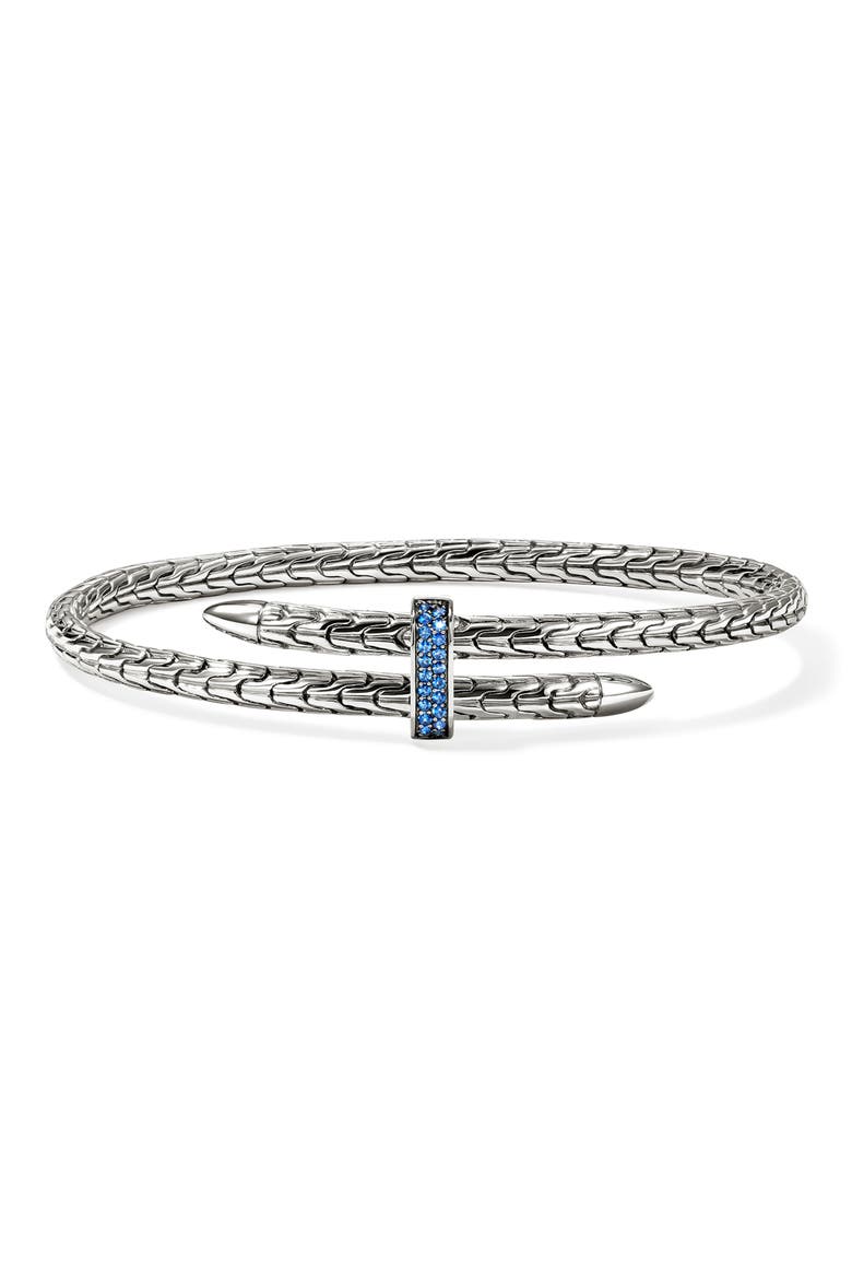 Spear Flex Cuff, Gemstones, 4mm, Main, color, SILVER
