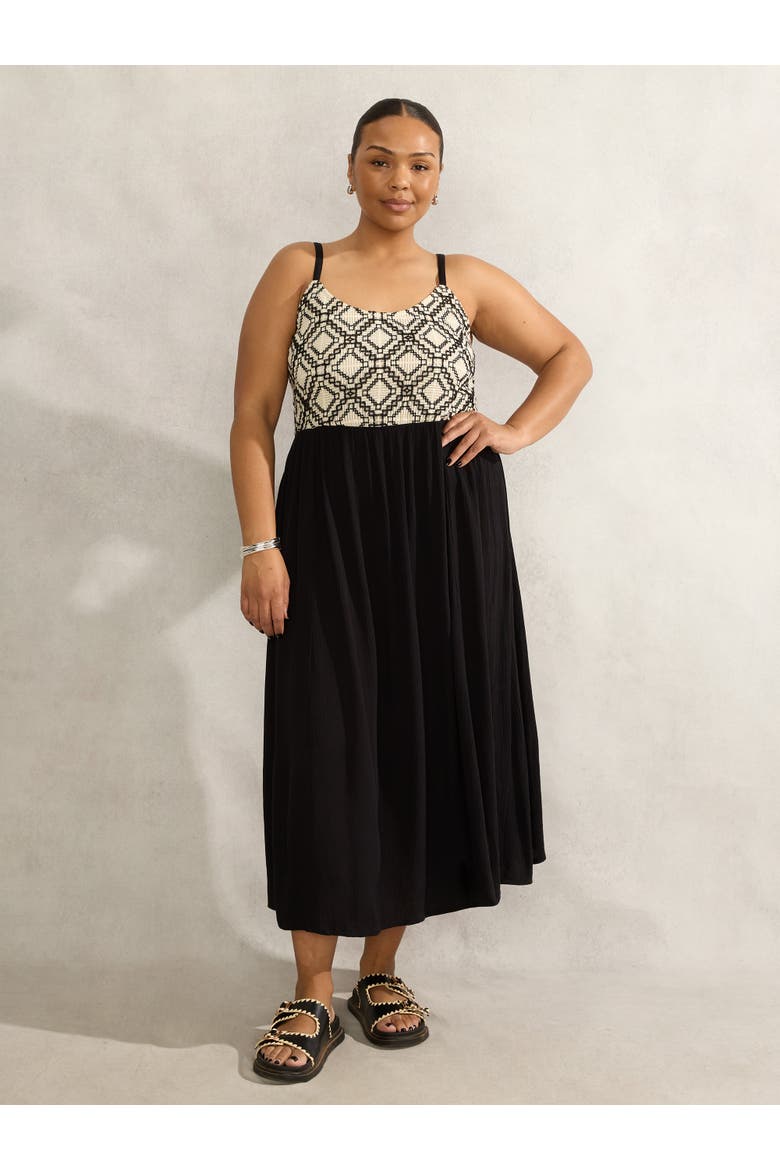 Crinkled Crochet Dress, Alternate, color, Black