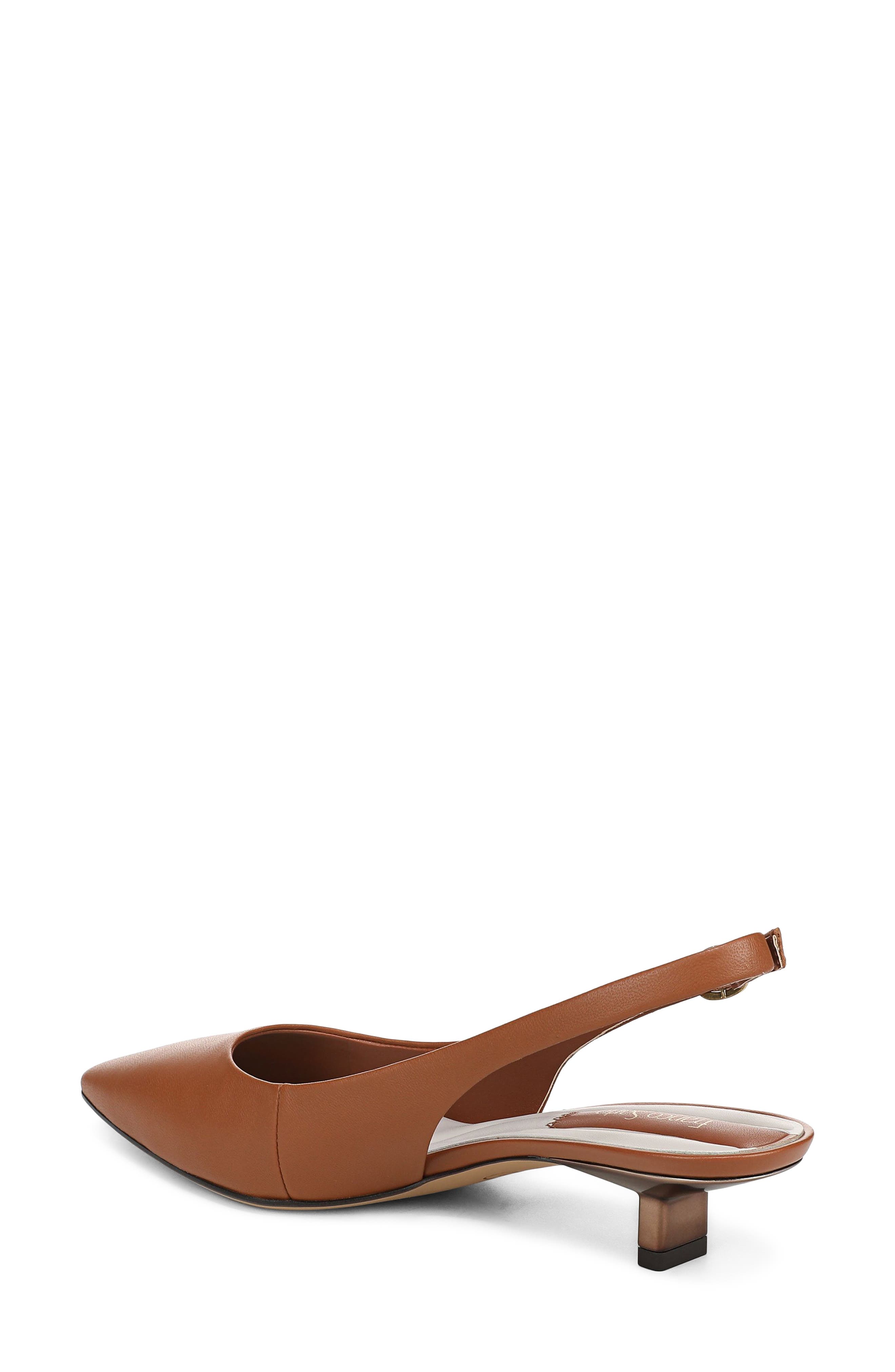 Pura Slingback Pointed Toe Kitten Heel Pump, Alternate, color, COGNAC
