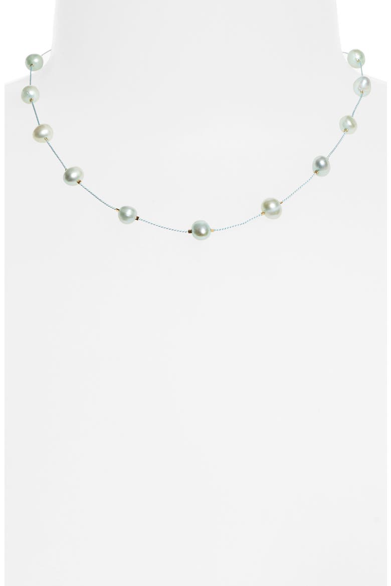 Desnuda Freshwater Pearl Station Necklace, Alternate, color, POWDER