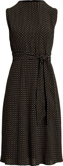 【Lauren Ralph Lauren】Belted Crepe Sleeveless Dress Lauren Ralph Lauren Women's Floral Belted Crepe Sleeveless