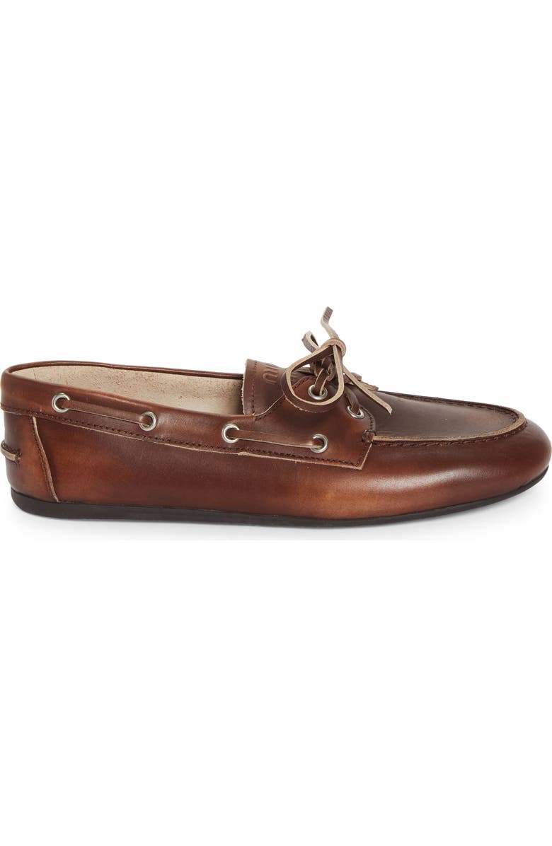 Miu Miu Boat Shoe, Alternate, color, Brown