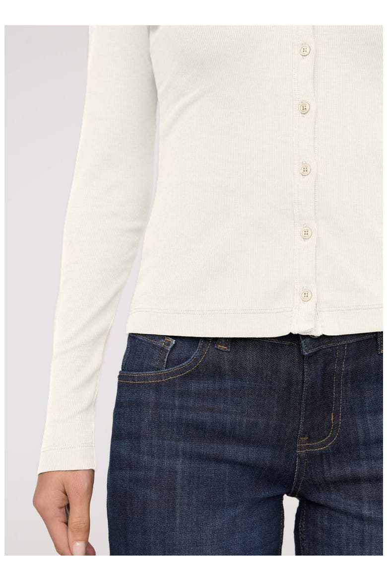 Ribbed Pima Fitted Button Down, Alternate, color, Ecru