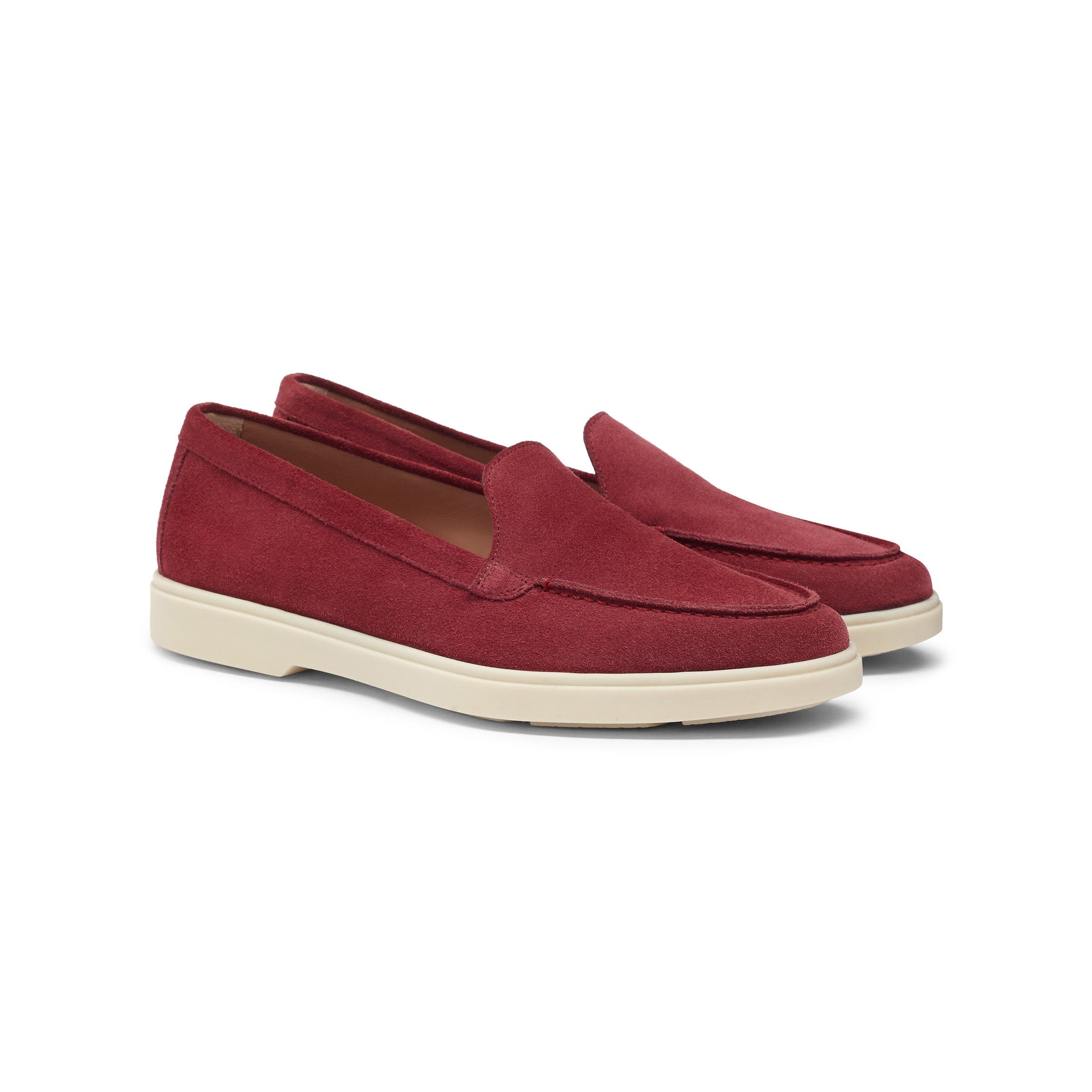 Santoni Women's suede loafer, Main, color, Red