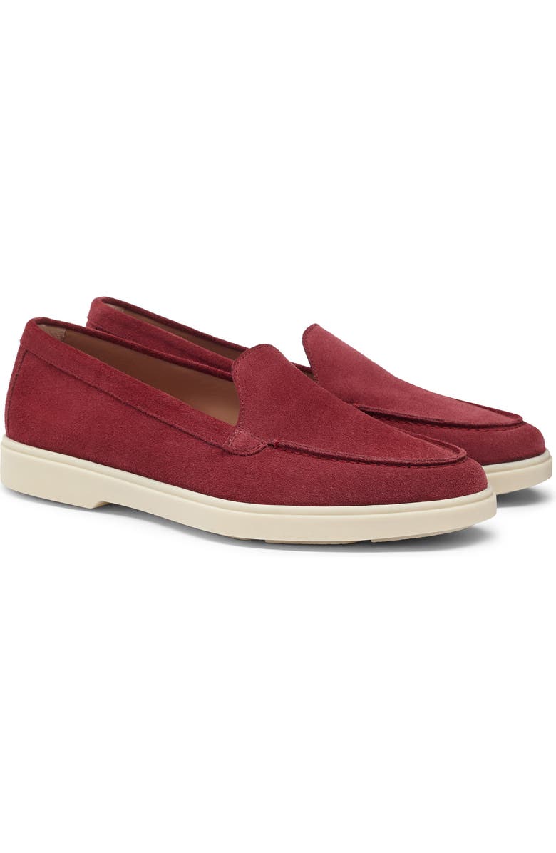 Santoni Women's suede loafer, Main, color, Red