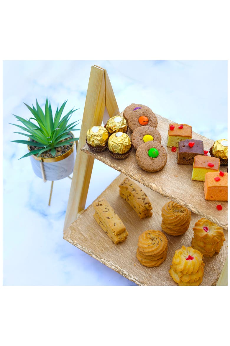Two-Tier Server, Alternate, color, YELLOW GOLD