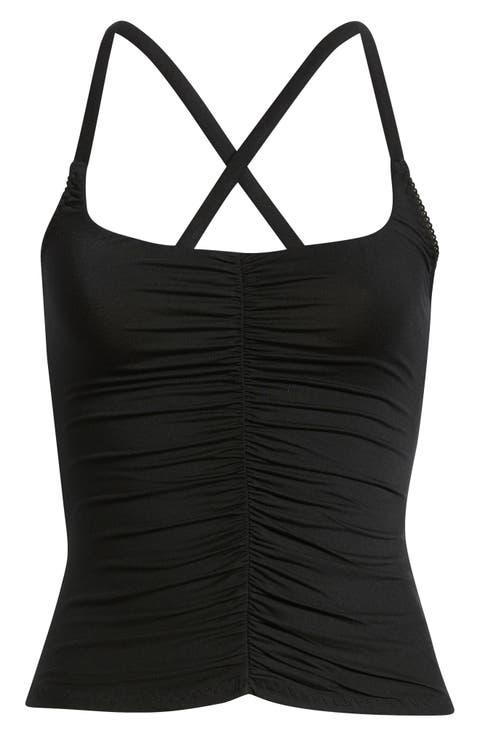 Shimmer Shimmer Ruched Crossback Camisole
