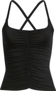 Free People Shimmer Shimmer Ruched Crossback Camisole