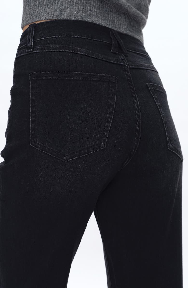 Bayeas Raw Hem High Waist Relaxed Straight Leg Jeans, Alternate, color, Black Wash