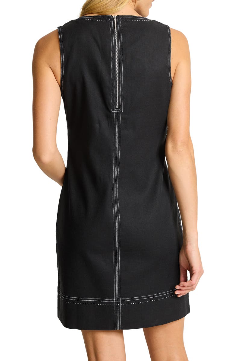 Tommy Bahama Palm-a-Dora Split Neck Bay Shift Dress, Alternate, color, Black