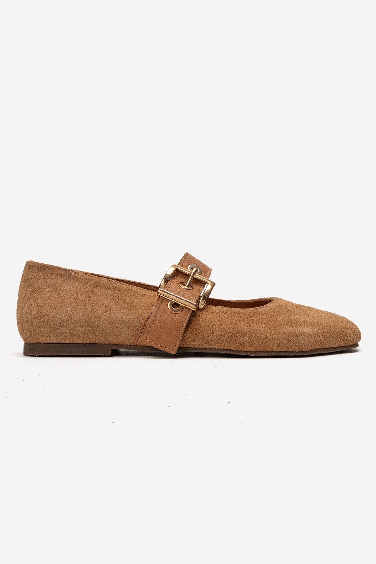 Forever & Always Shoes Jonas Leather Ballet Flat, Alternate, color, Cognac Suede