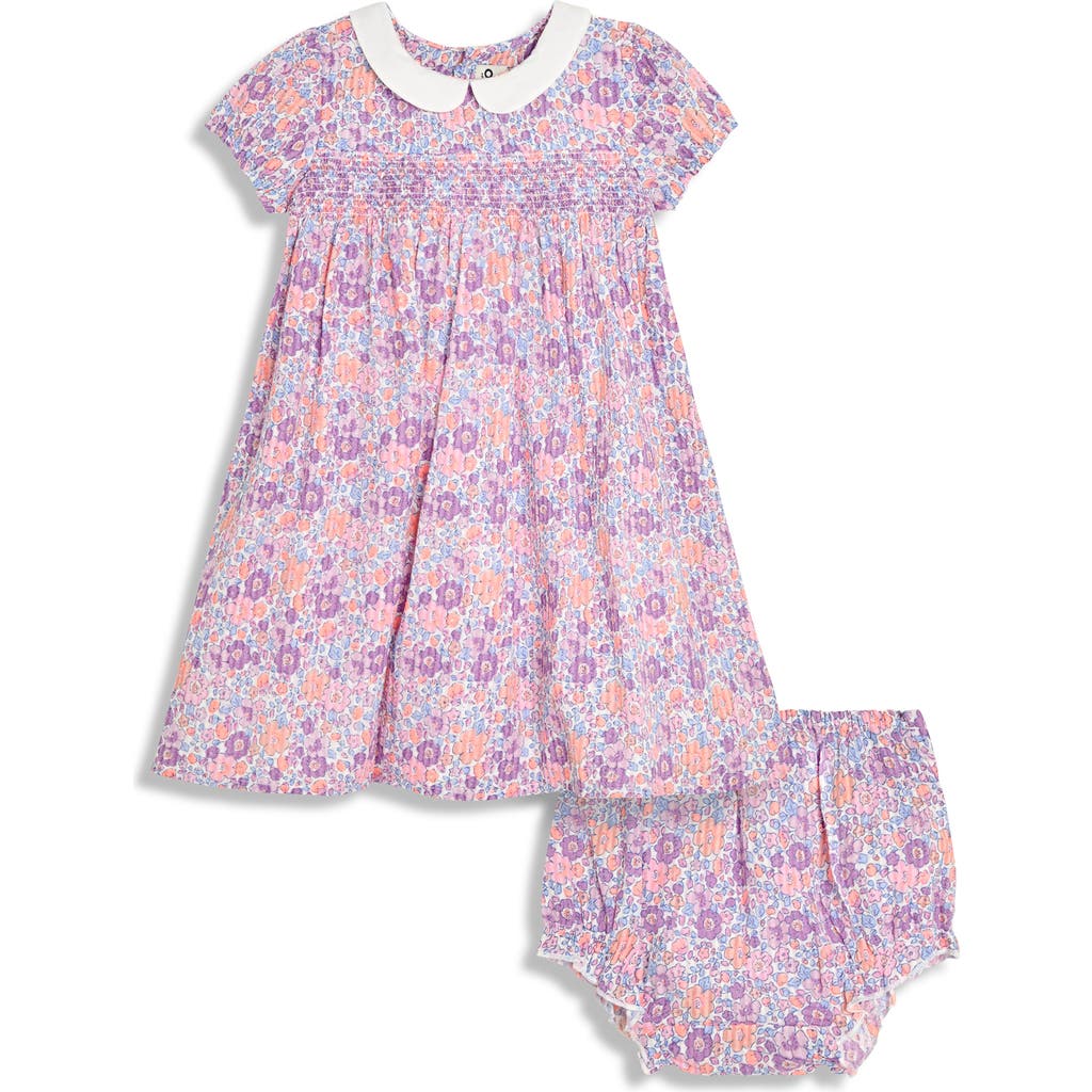 Jojo Maman Bébé Jojo Maman Bebe Tropical Floral Smocked Dress & Bloomers Set In Pink