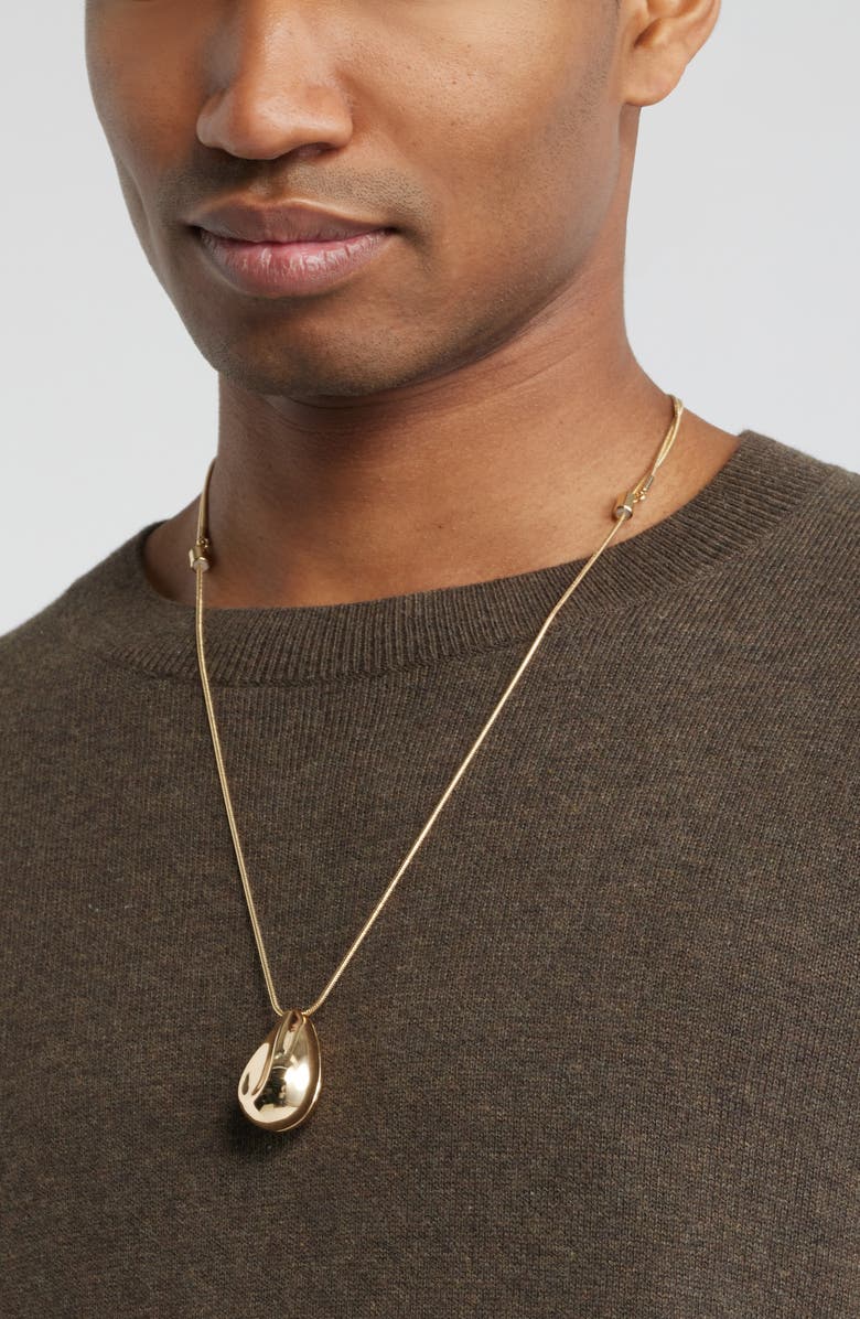 Nordstrom Polished Teardrop Pendant Necklace, Alternate, color, Gold