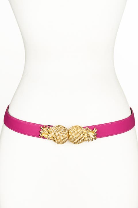 Pineapple buckle Leather Belt