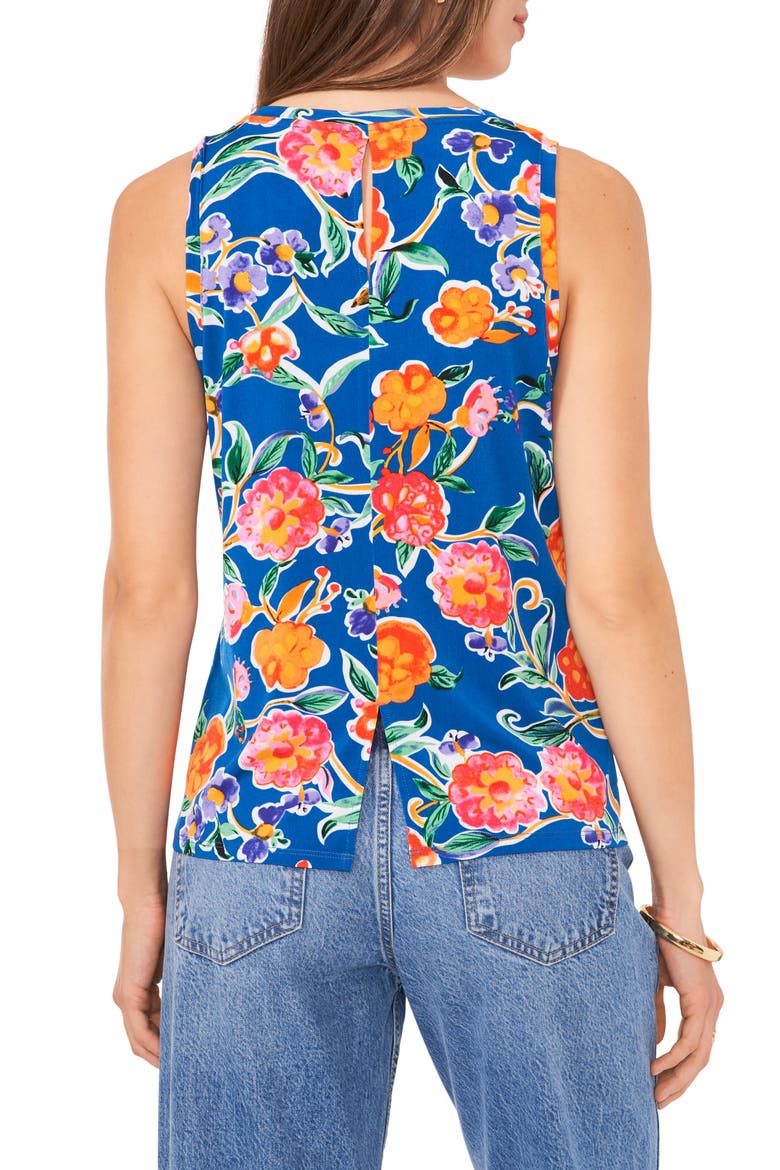 Floral Back Keyhole Tank, Alternate, color, CLASSIC NAVY
