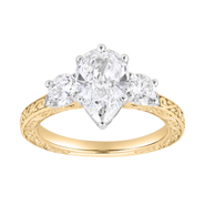 LuvMyJewelry Orlina 14K Gold 2.65 Ct Pear Lab Grown Diamond Engagement Ring