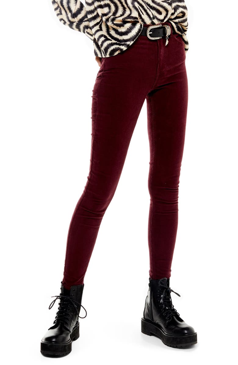 Topshop Jamie Corduroy Moto Jeans, Main, color,