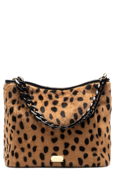 Small June Cheetah Print Faux Fur Shoulder Bag