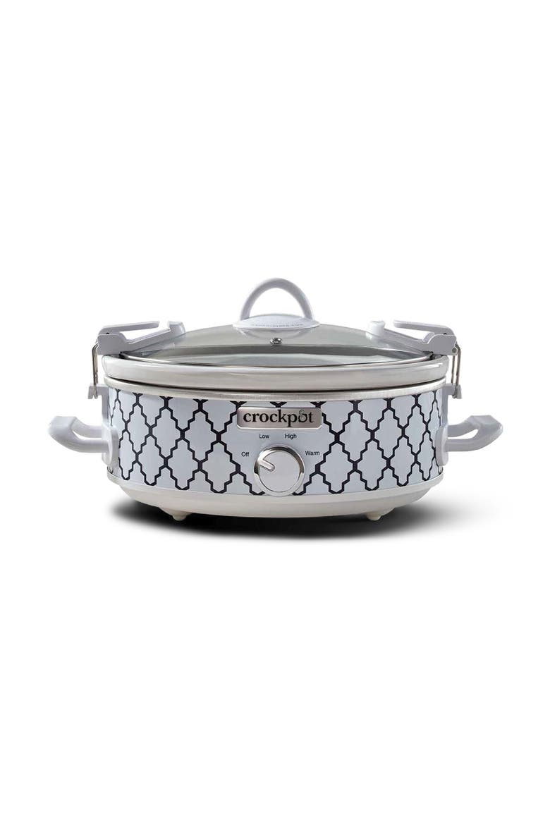 2.5-Quart Casserole Crock Manual Slow Cooker, Main, color, White & Blue