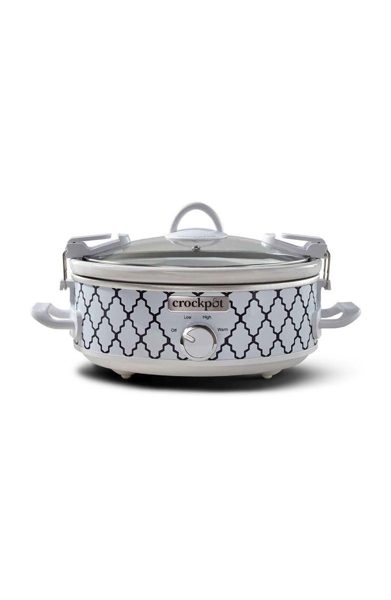 Crock-pot 2.5-Quart Casserole Crock Manual Slow Cooker, Main, color, White & Blue