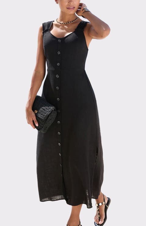 Women's Button Detail Maxi Dress