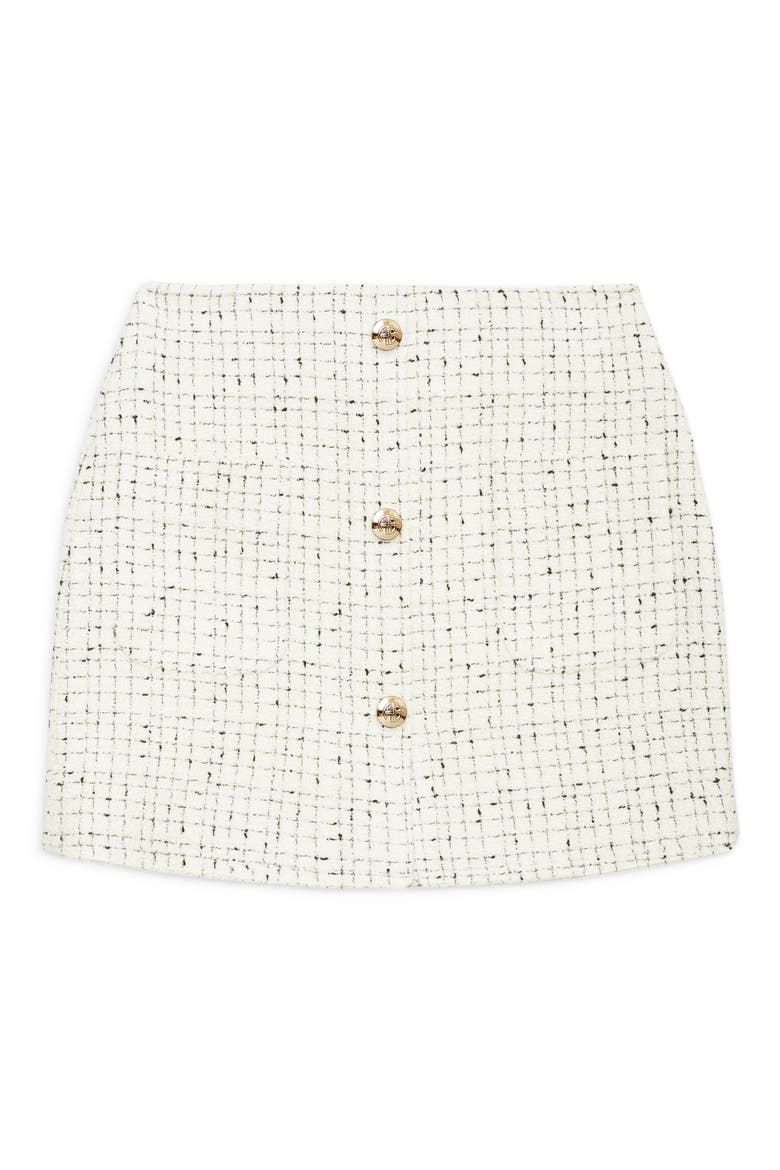 Mateo Tweed Miniskirt, Alternate, color, CREAM AND BLACK TWEED
