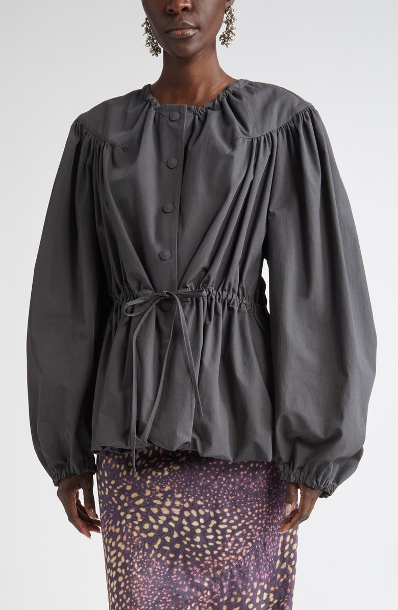 Dries Van Noten Vatner Bubble Hem Cotton Jacket, Main, color, 