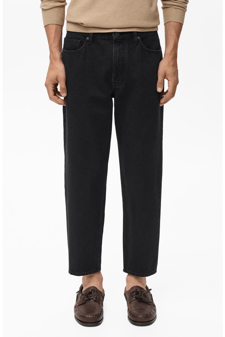 Crop Tapered Jeans, Main, color, BLACK DENIM