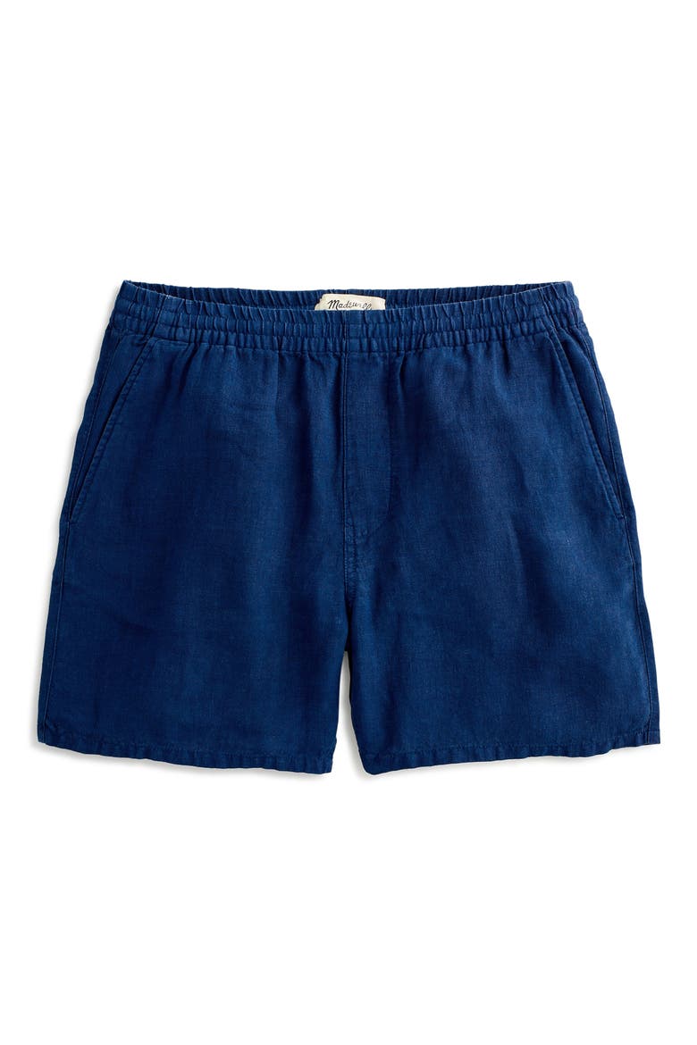 Everywear Linen Twill Shorts, Alternate, color, DARK BLUE WASH