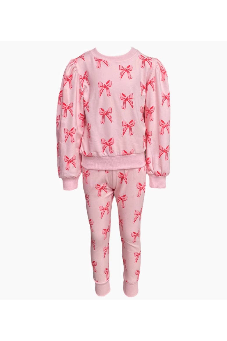 Ribbon Puff Sleeve Set, Main, color, Pink