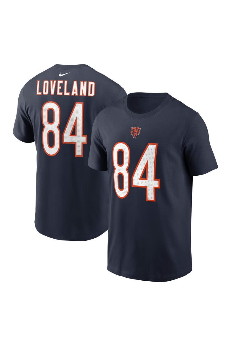 Men's Nike Colston Loveland Navy Chicago Bears  Name & Number T-Shirt, Main, color, Navy