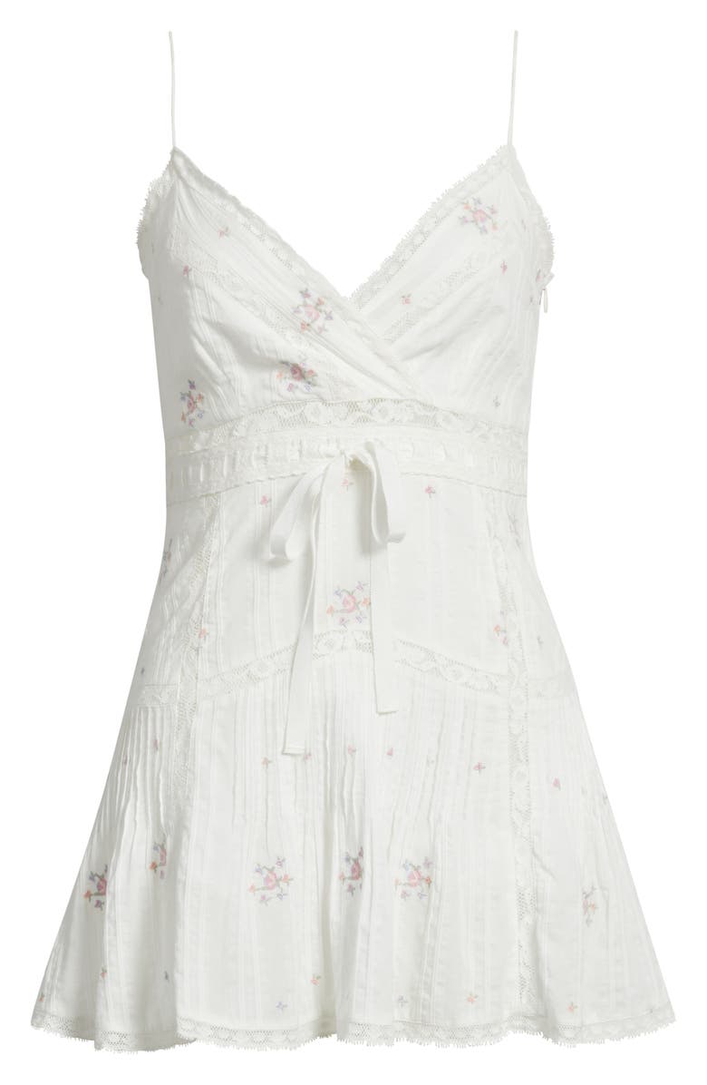 LoveShackFancy Sibelle Lace Cotton Minidress, Alternate, color, Sun Bleached Meadow