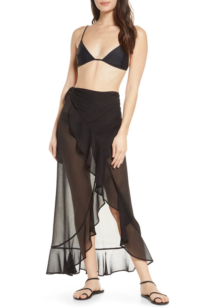 Chelsea28 Ruffle Chiffon Sarong Skirt, Main, color, 