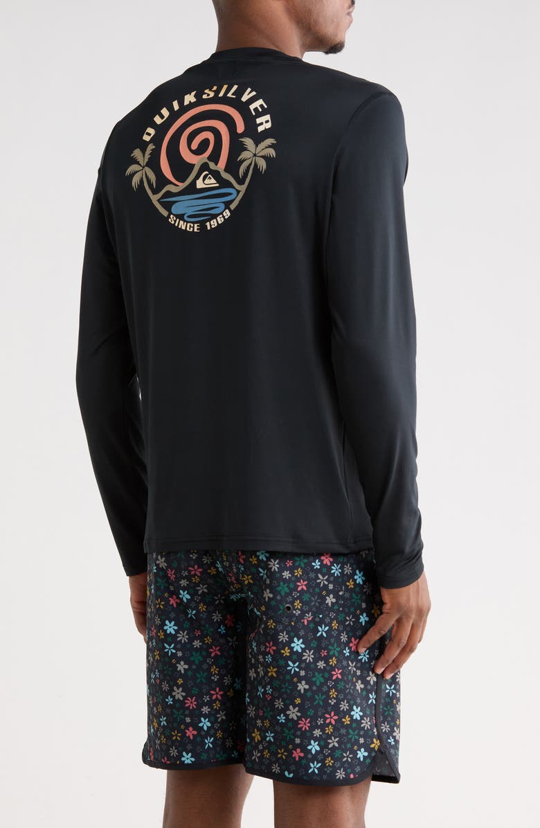 Quiksilver Endless Long Sleeve Graphic Sun T-Shirt, Alternate, color, Black