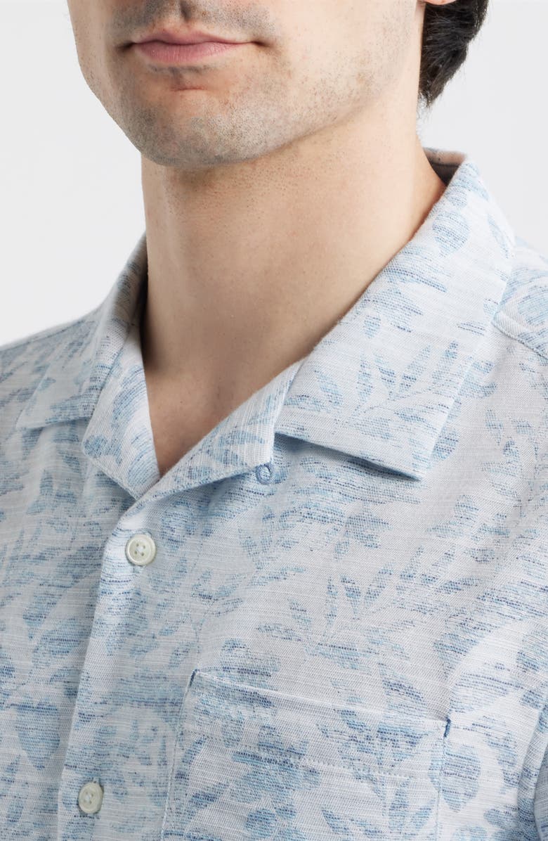 Tommy Bahama Torres Gardens Floral Jacquard Short Sleeve Button-Up Shirt, Alternate, color, Deep Space