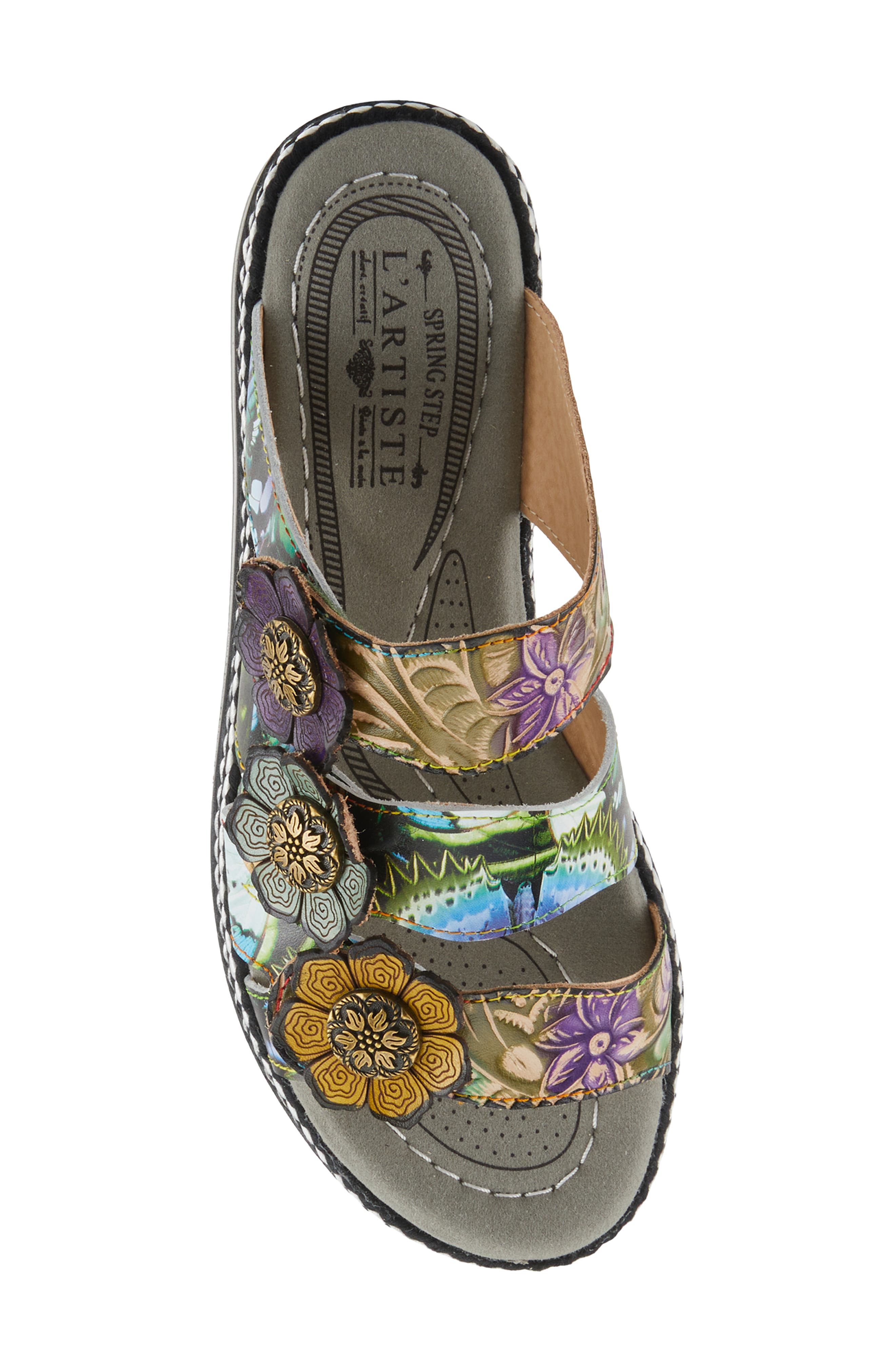 L'Artiste by Spring Step Naomi Platform Slide Sandal, Alternate, color, Olive Multi