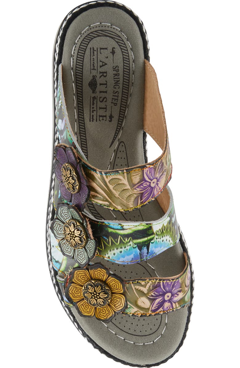 L'Artiste by Spring Step Naomi Platform Slide Sandal, Alternate, color, Olive Multi