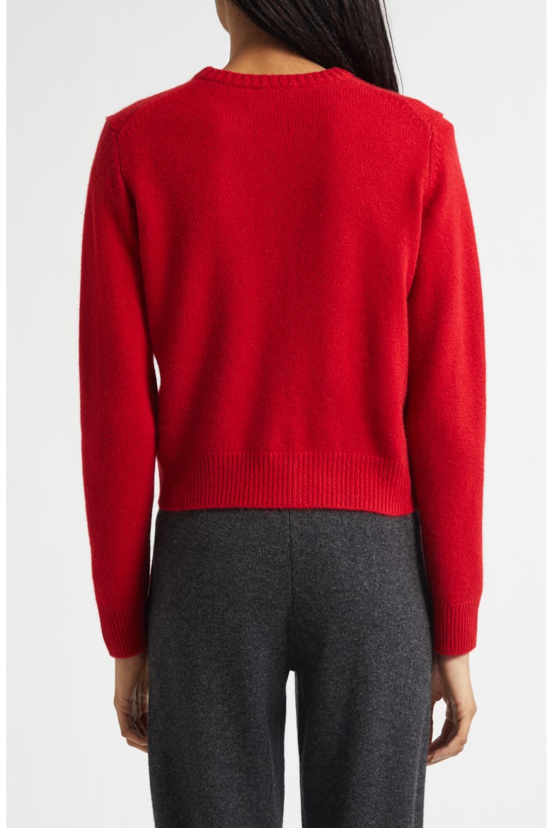 Cashmere & Wool Cardigan, Alternate, color, RUBY