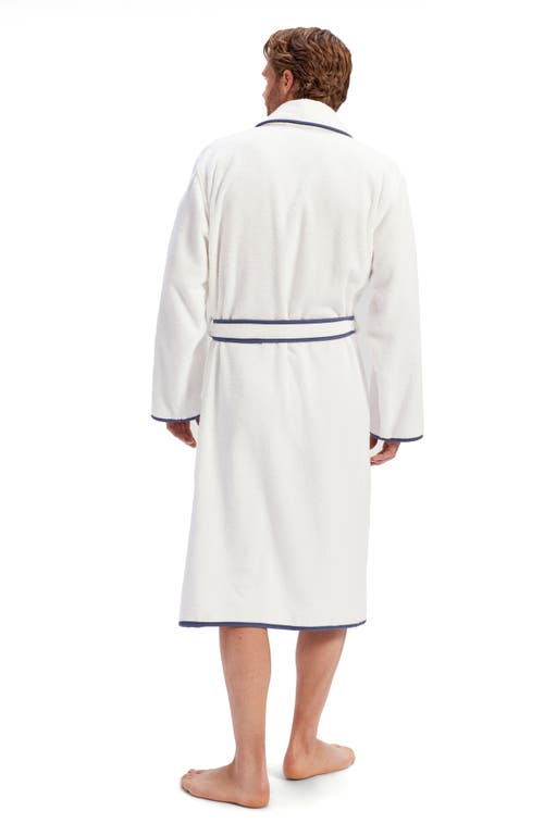 Christy Boundary Piped Edge Luxury Robe In White