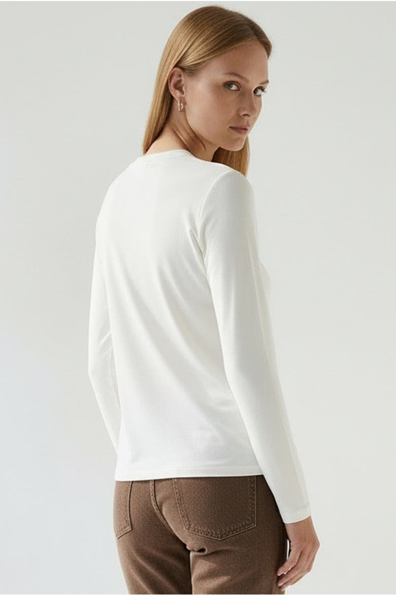 Carolyn Long Sleeve Blouse, Alternate, color, Ecru