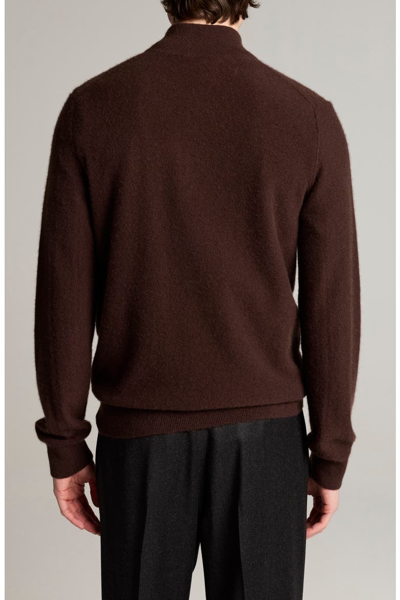 Boiled Cashmere Quarter Zip Sweater, Alternate, color, CHOCOLATE PLUM