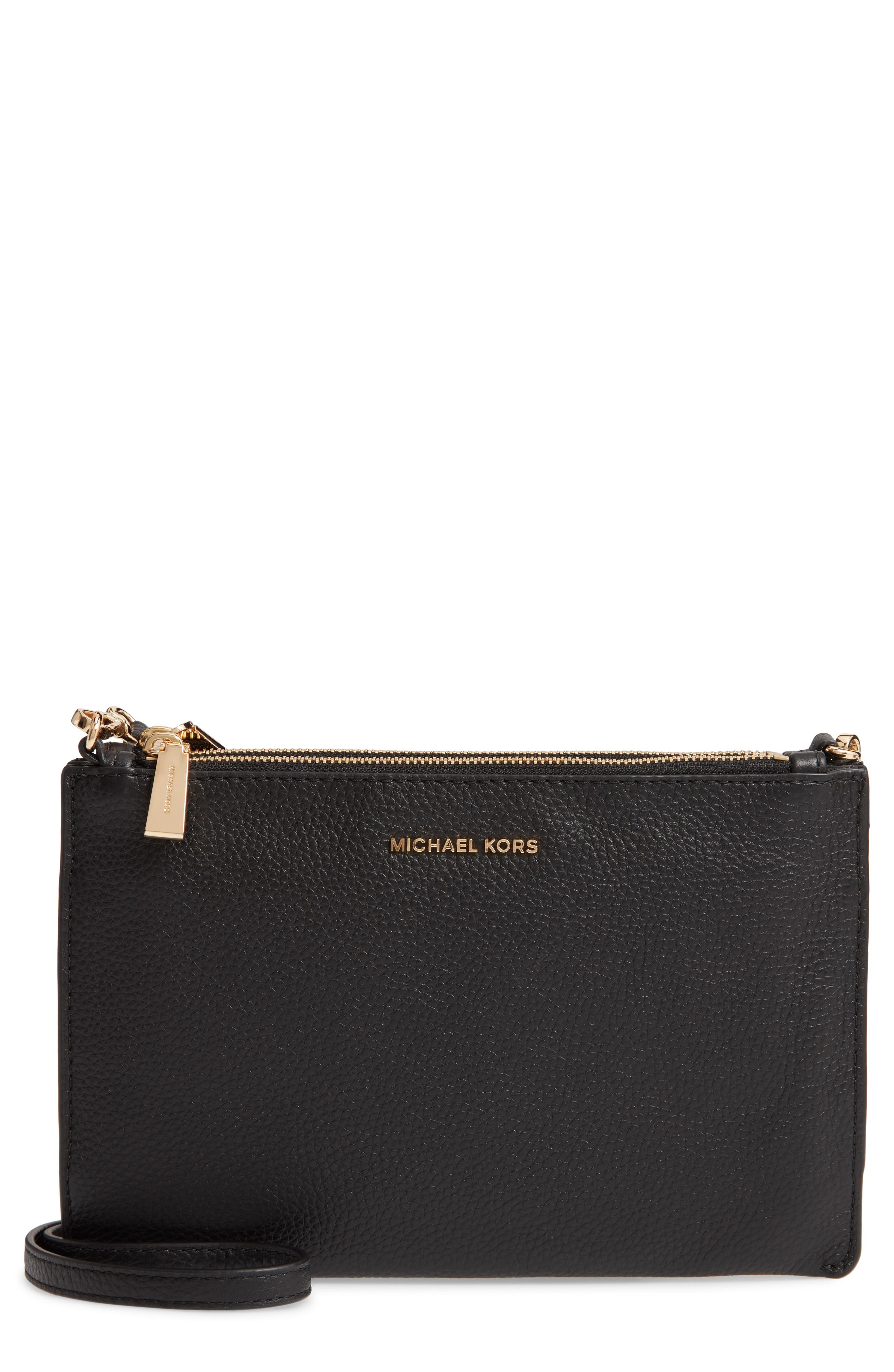 MICHAEL Michael Kors Leather Double Pouch Crossbody Bag, Main, color, 