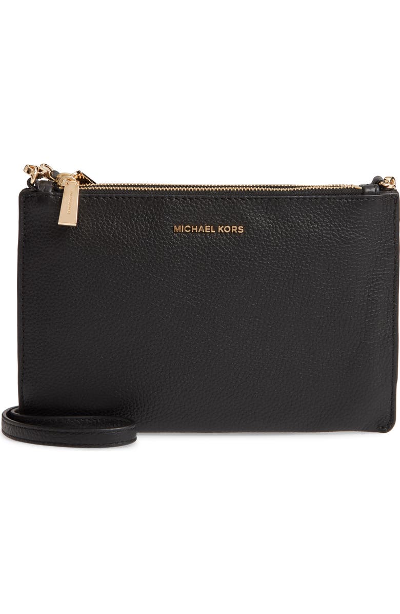 MICHAEL Michael Kors Leather Double Pouch Crossbody Bag, Main, color,