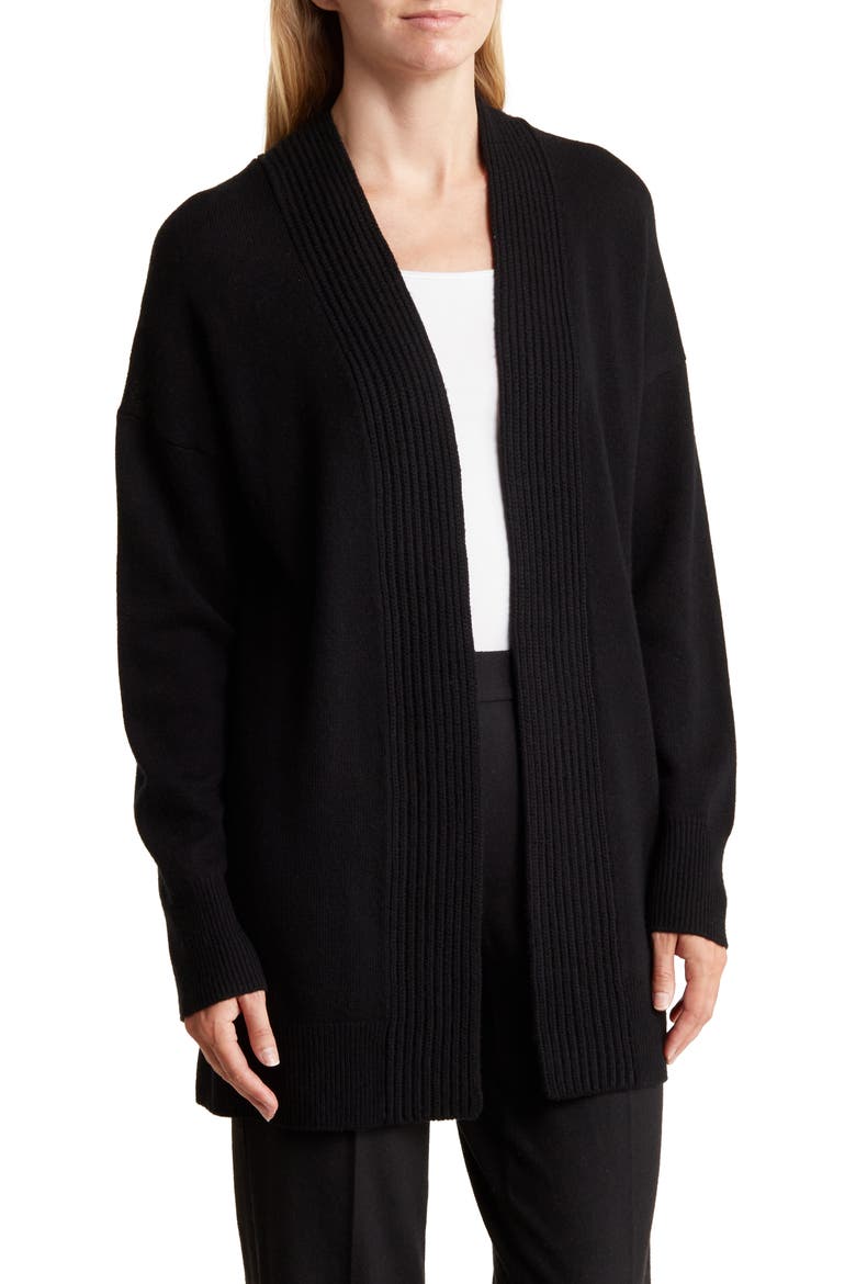 Wool & Cashmere Cardigan, Main, color, BLACK