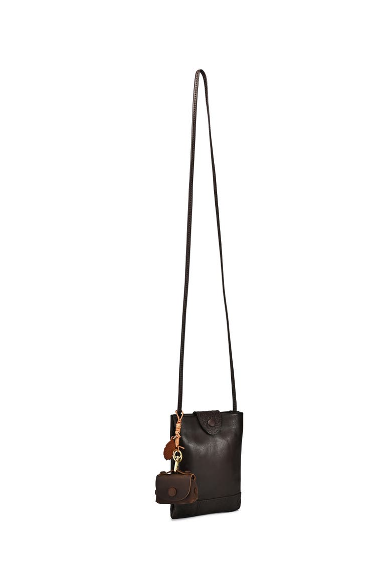 Satch Genuine Leather Mini Charm, Alternate, color, Dark Brown