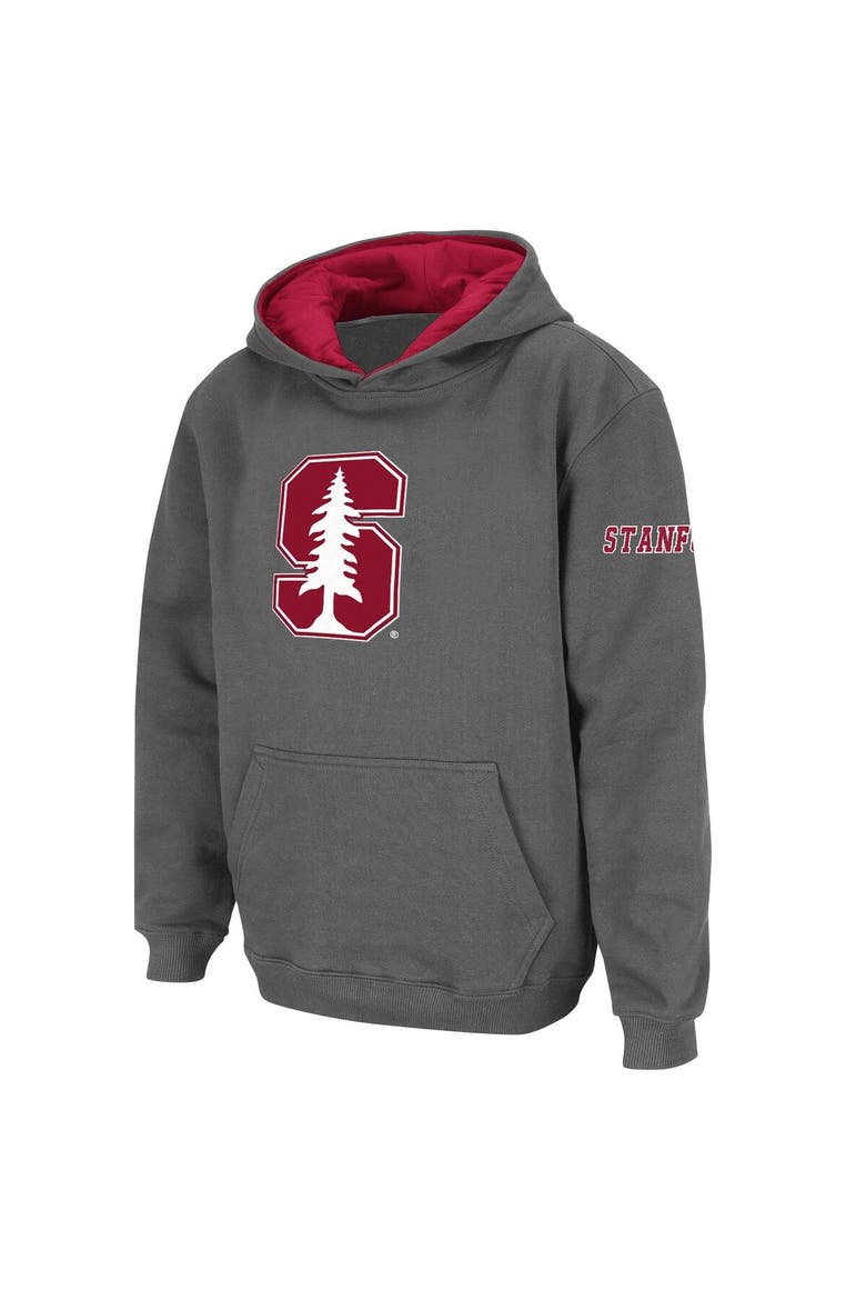 Youth Stadium Athletic Charcoal Stanford Cardinal Big Logo Pullover Hoodie, Main, color, Charcoal