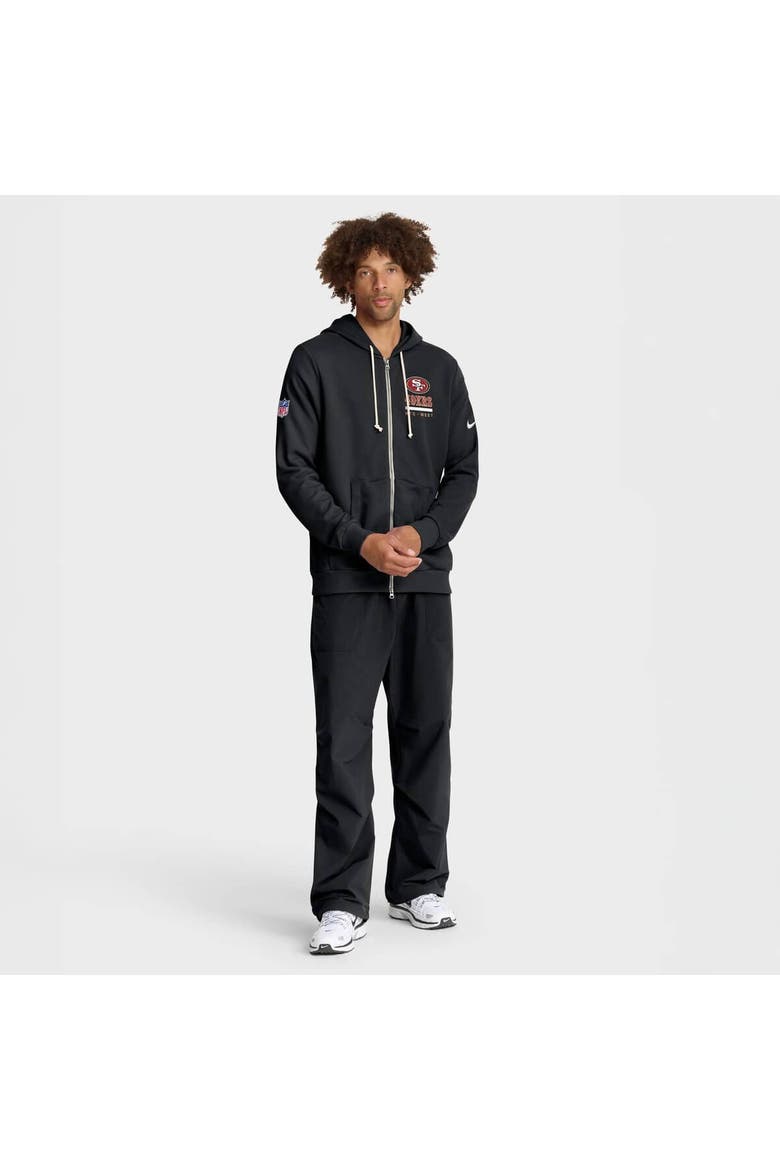 Men's Nike Black San Francisco 49ers Sideline Standard Issue Utility Player Dri-FIT Full-Zip Hoodie, Alternate, color, Black