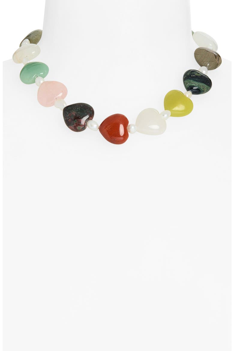 Murphy Heart Necklace, Alternate, color, MIXED AGATE