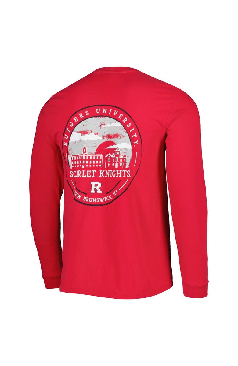 IMAGE ONE Men's Scarlet Rutgers Scarlet Knights Circle Campus Scene Long Sleeve T-Shirt, Alternate, color, 